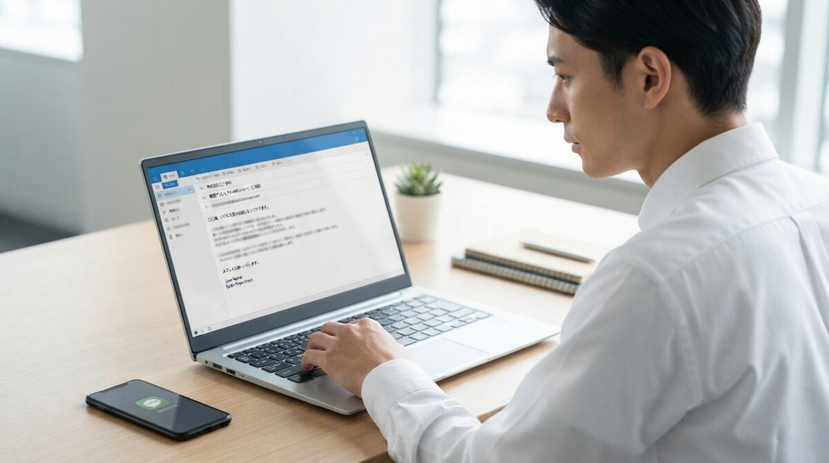 取引先とのメールのやり取りのイメージ